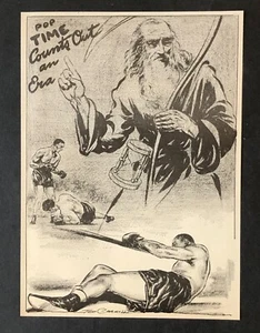 1952 Pop Time Cuenta Boxeo Obra de Arte Father Time Boxers Ted Carroll De Colección - Imagen 1 de 2