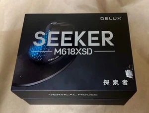 DELUX M618XSD SEEKER OLED Rechargeable Ergonomic Vertical Wireless Mouse Mice - Picture 1 of 4