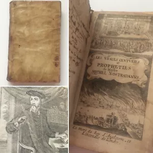 1668 Nostradamus Centuries et Propheties Ribou Paris VELLUM Portrait Engraving - Picture 1 of 16