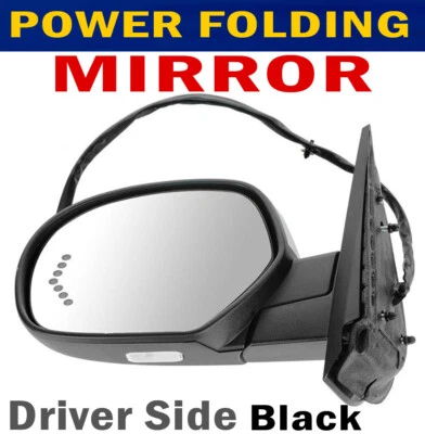 Espejo NEGRO eléctrico plegable memoria térmica charco señal para GM Pickup SUV conductor Foto 1 de 4