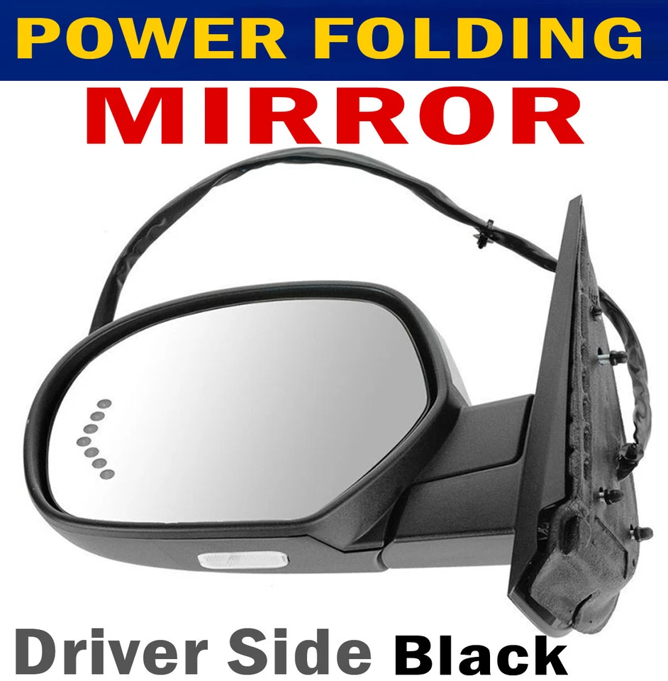 Espejo NEGRO eléctrico plegable memoria térmica charco señal para GM Pickup SUV conductor Foto 1 de 4