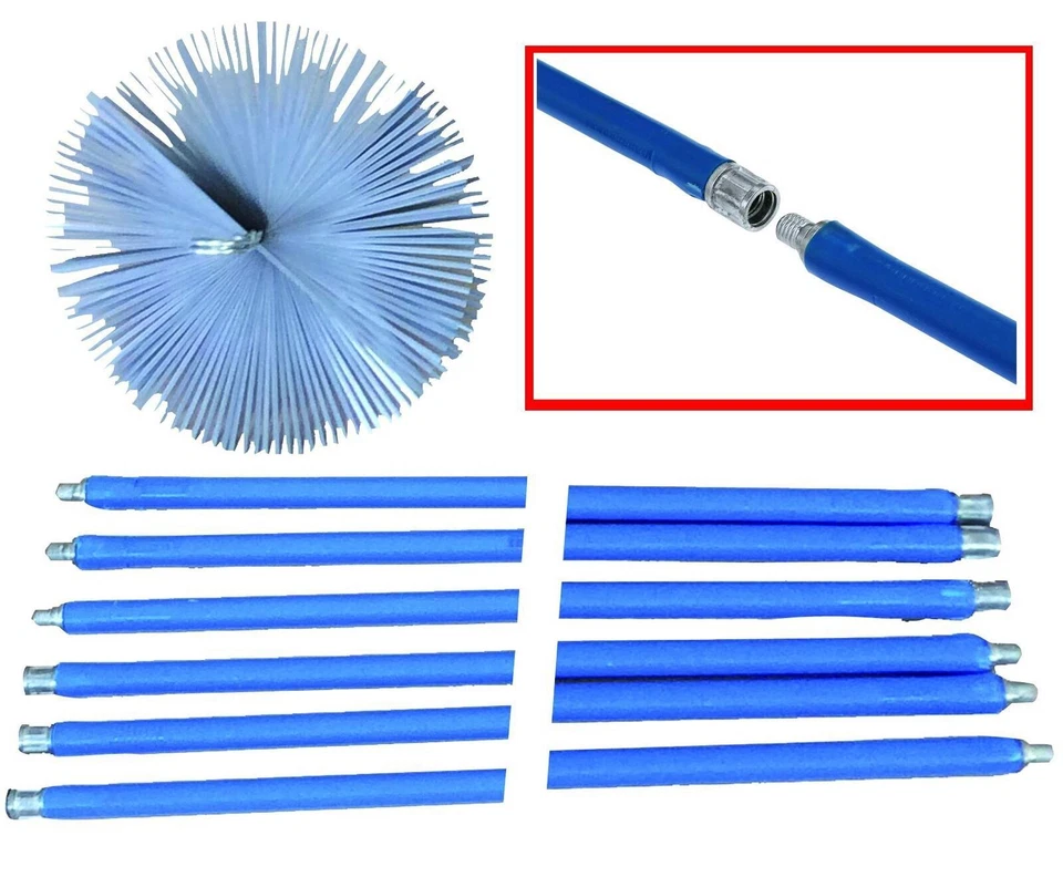 Vigor 4084020 Kit Spazzacamino 6 Canne x 140cm - Blu