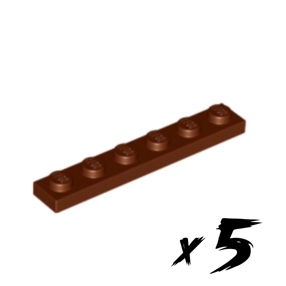 5x LEGO 3666 • 1x6 Plate • Platte • braun • reddish brown - Bild 1 von 1