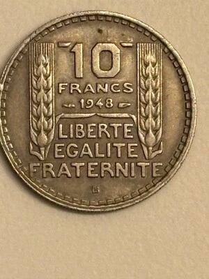 Pièce 10 Francs Turin B -1948 - Petite tête - Rameaux courts - cupro-nickel- TTB - Photo 1/4
