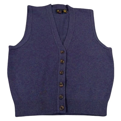 Chaleco Suéter Deportivo Liz De Colección Mediano Para Mujer Azul Corderos Mezcla de Lana Botón Delantero Foto 1 de 4