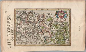 1630 MAP OF LEDEN BELGIUM LIEGE copper engraving ANTIQUE Mercator-Hondius Atlas