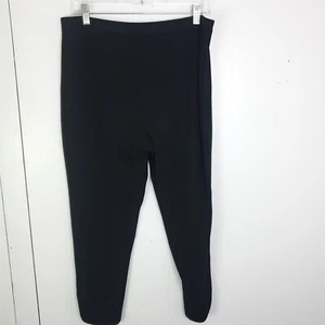 Ming Wang Pants Womens XL petite Leather Cuff Trim Pull On Acrylic Cropped - Picture 1 of 11