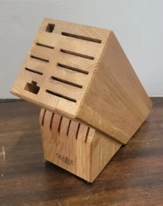 Gerber 16 Slot Knife Block Rare Hard To Find Wood 2 gadget Slot READ - Picture 1 of 7