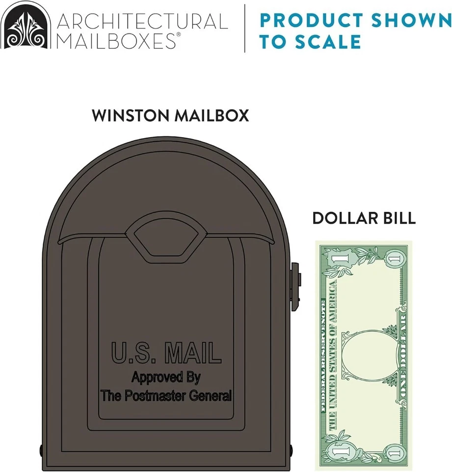 Retro Post Mount Mailbox Storage Heavy Duty Metal Rural Vintage Outdoor - Image 1 of 4