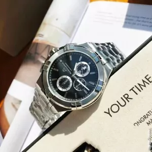 Maurice Lacroix Aikon Chrono Black Dial Silver Strap Watch AI1018-SS002-330-1 - Picture 1 of 5