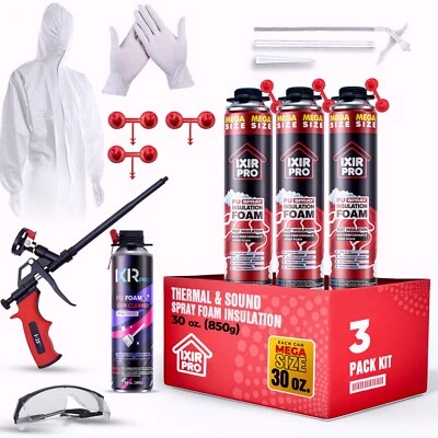Spray Foam Insulation Kit (3 PK Kit-30oz) Expanding Sealant, Spray Foam - Image 1 of 4