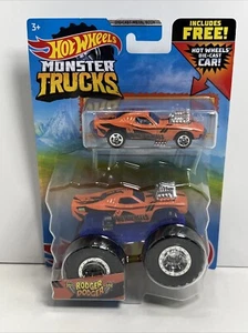 Hot Wheels Monster Trucks 2020 1:64 “RODGER DODGER” with Hot Wheels Car, NEW! - Picture 1 of 9