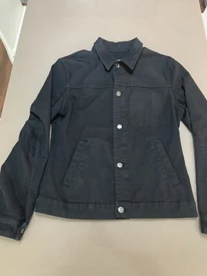 $495 Helmut Lang Worker Chore Chaqueta Elástica Sarga Detalles Desgastados Negra M Foto 1 de 4