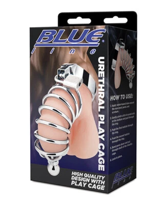 Blue Line Urethral Play Cage Silver - Image 1 of 4