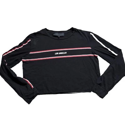 Camisa corta negra Kendall + Kylie Los Ángeles para mujer manga larga mediana Foto 1 de 4