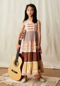 MATILDA JANE Enchanted Garden Arabella Rainbow Print Dress Crochet Bodice 4 NWT - Picture 1 of 5