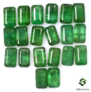 Lote de 15 piedras preciosas sueltas de corte octágono esmeralda natural certificadas de 5x3 mm 4,41 quilates - Imagen 1 de 6