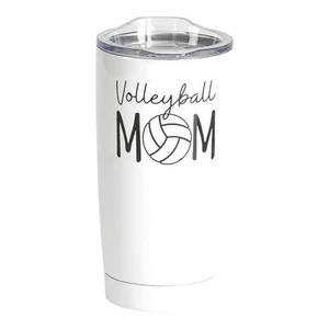 Volleyball sauber weiß 20 Unzen Edelstahl Reisebecher Becher mit Deckel - Bild 1 von 3