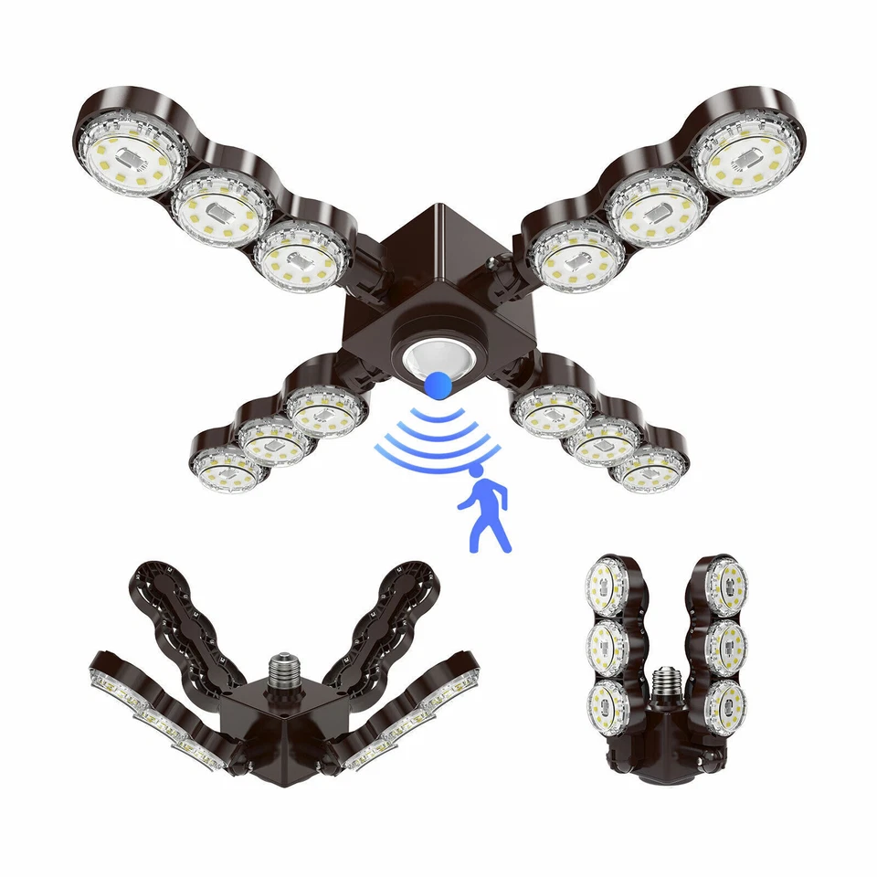 Sensor de movimiento de luz de garaje LED SANSI 6000LM 480W equivalente Luz brillante de almacén Foto 1 de 4