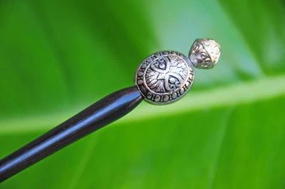 PIN PALO DE PELO DE MADERA HECHO A MANO madera Sono cuentas de metal nuevo hecho a mano ELEGANTE Foto 1 de 3