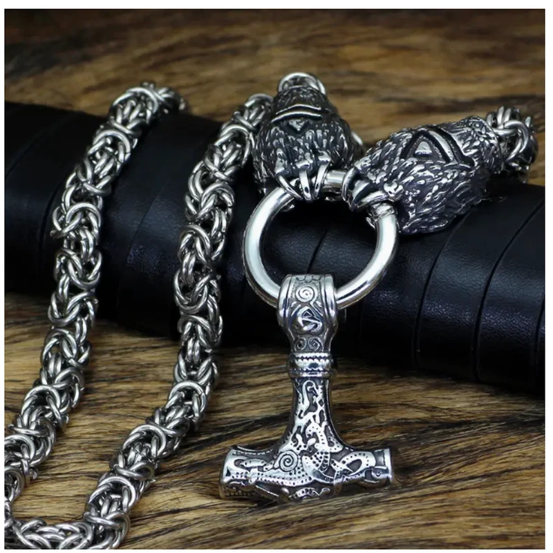 Viking Vintage Bärenklaue Halskette Thor Hammer Anhänger Mode Punk Hip Hop Schmu - Bild 1 von 4