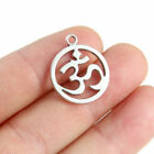 100Pcs Tibetan Silver Round Yoga Om Charms Pendant For Jewelry Findings 22X19mm