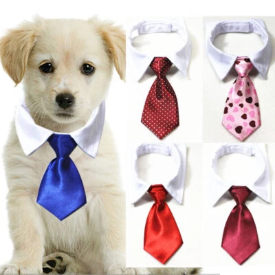 Tuxedo Bow Ties Adjustable Pet Accessories Formal Tie White Collar Dog Necktie↔ - Image 1 of 4