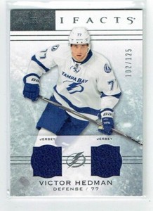 14-15 UD Upper Deck Artifacts  Victor Hedman  /125  Dual Jerseys