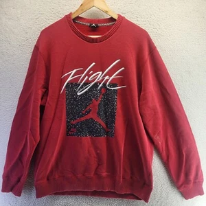 2014 Nike Air Jordan Flight Speckle Logo Crewneck Sweatshirt Mens XL Red *Stain - Picture 1 of 20