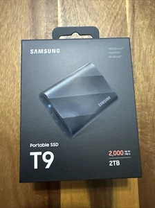 Samsung T9 Portable SSD 2TB, Up to 2,000MB/s USB 3.2 Gen2 - Black MU-PG2T0B New - Picture 1 of 17