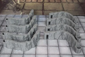 8pz set piastrelle mappa caverna secca d'ungeonsticks curve angoli pareti scenario D&D - Foto 1 di 5