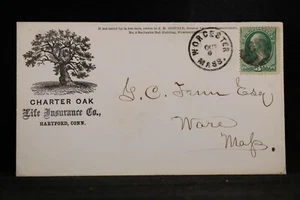 Massachusetts: Worcester ca. 1879 Charter Oak Life Insurance Advertising Cover - Picture 1 of 2
