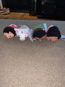 Disney Tsum Tsum Moana Mini Plush Set Lot of 4 Pua Hei Hei, Maui, Moana (BB) - Picture 1 of 5