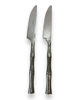 Dos (2) cuchillos cubiertos de bambú Hampton Silversmiths 8,5" cuchillo de repuesto Foto 1 de 4