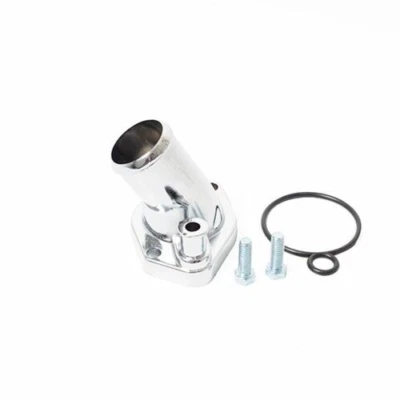 SB Ford Water Neck Thermostat Housing SBF 62-01 260 289 302 351W Mustang Chrome - Image 1 of 3