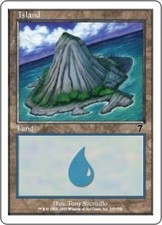 7th Edition Island (335) - Foil x1 Moderate Play, English Magic Mtg M:tG
