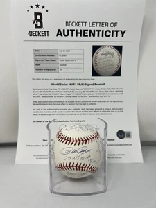 World Series MVP’s Signed Baseball Beckett LOA 16 Autos Schmidt Glavine Gibson - Picture 1 of 9