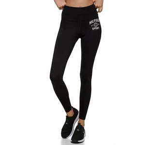 Tommy Hilfiger Sport Womens Gym Fitness Athletic Full Length Leggings Black S - Picture 1 of 1