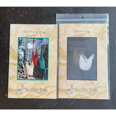 Lot of Two Old Bags Knitting Patterns 2006 Bucket Bags Felted Purse - Image 1 of 4