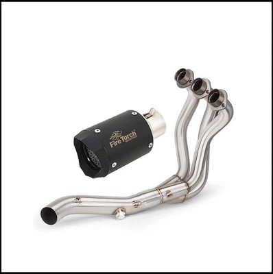 Para Yamaha MT-09 XSR900 FZ09 Sistema de escape completo Cabezal Enlace Tubo Silenciador Puntas Foto 1 de 4