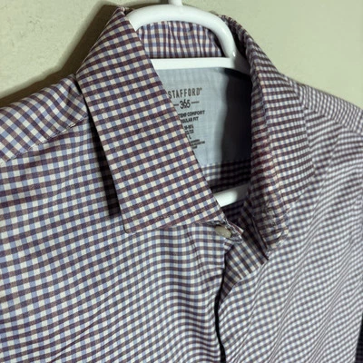Camisa de vestir Stafford 365 para hombre 16-16,5 32/33 púrpura/azul comodidad a todas las temperaturas Foto 1 de 4