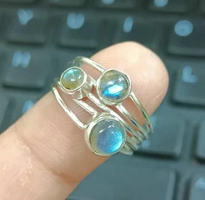 Anillo de plata 925/labradorita/joyería/anillos para mujer bandas/diseño de todas las tallas - Imagen 1 de 12