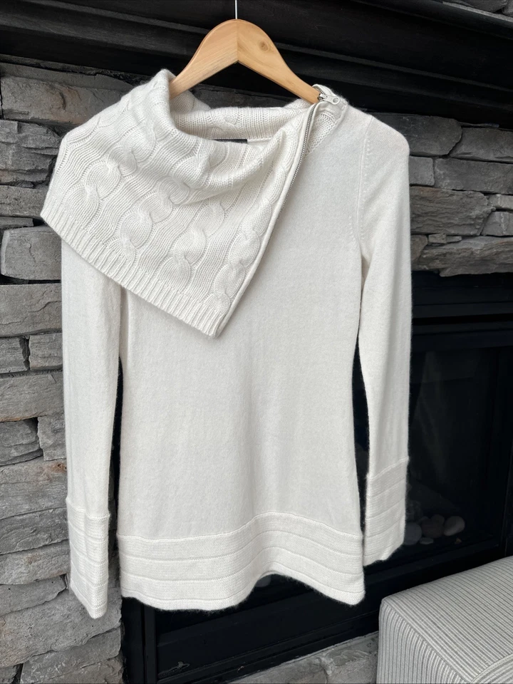 CHRISTOPHER FISCHER Mujer S 100% Cachemira Cable Acanalado Tejido Cuello Suéter Foto 1 de 4