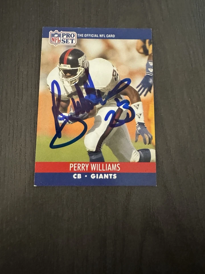1990 Pro Set #600 PERRY WILLIAMS New York Giants Auto Autographed HAND SIGNED - Image 1 of 2