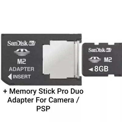 8GB PSP MEMORY CARD - M2 CARD + PRO DUO ADAPTER - UK SELLER - Image 1 of 2