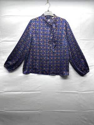 Blusa Papaya Mujer Multicolor Inteligente/Ropa de Trabajo Talla 16 Manga Globo Cuello Corbata Foto 1 de 4