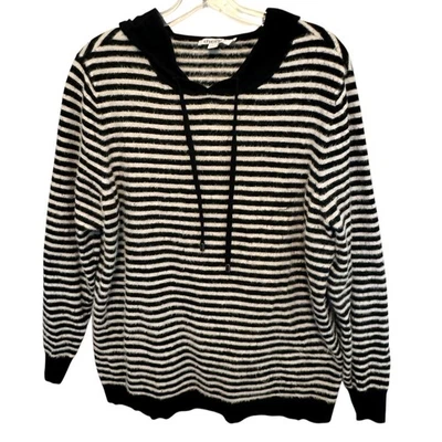 Sudadera con Capucha Chico's Zenergy Luxe Rayas Talla 3 (Mujer XL) Negro Blanco Cachemira  Foto 1 de 4