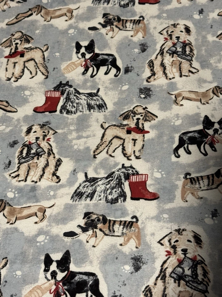 Tela de franela acurrucada - por yarda - perros Foto 1 de 1