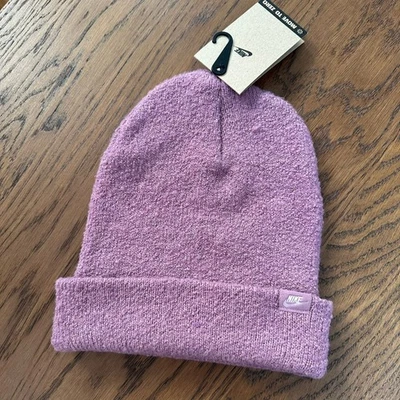 Nike Peak Boucle Yarn Beanie Plum Dust/White NWT Unisex $34 Retail - Image 1 of 3