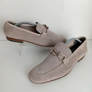 Ted Baker Men's Hoppken Loafer Navy Beige Suede Knot Strap UK Size 9 - Picture 1 of 6